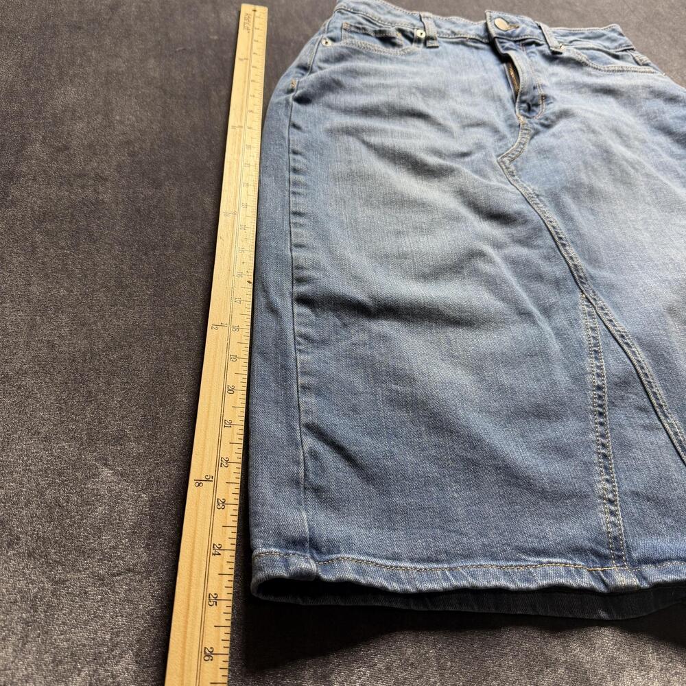 SONOMA Goods For Life Skirt Womens 8 Blue High Rise Denim Knee Length Stretch - Picture 4 of 9